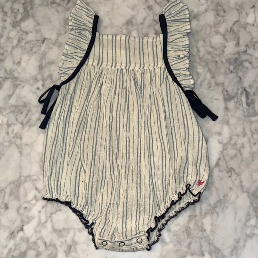 NWT Pink Chicken Striped Bubble Romper